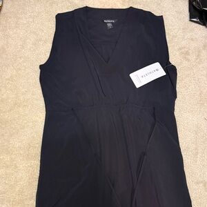 Athleta Black V-Neck Midi Dress